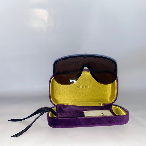 GUCCI SS19 Mask Shield Sunglasses Matte Black UNISEX - Picture 5 of 14